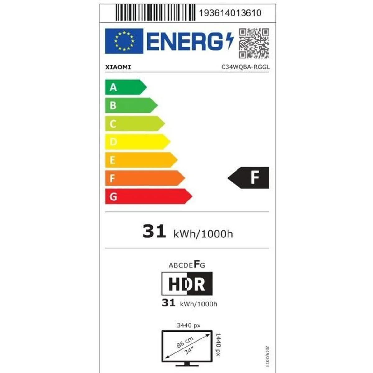 Monitor Xiaomi G34WQi Wide Quad HD 34"