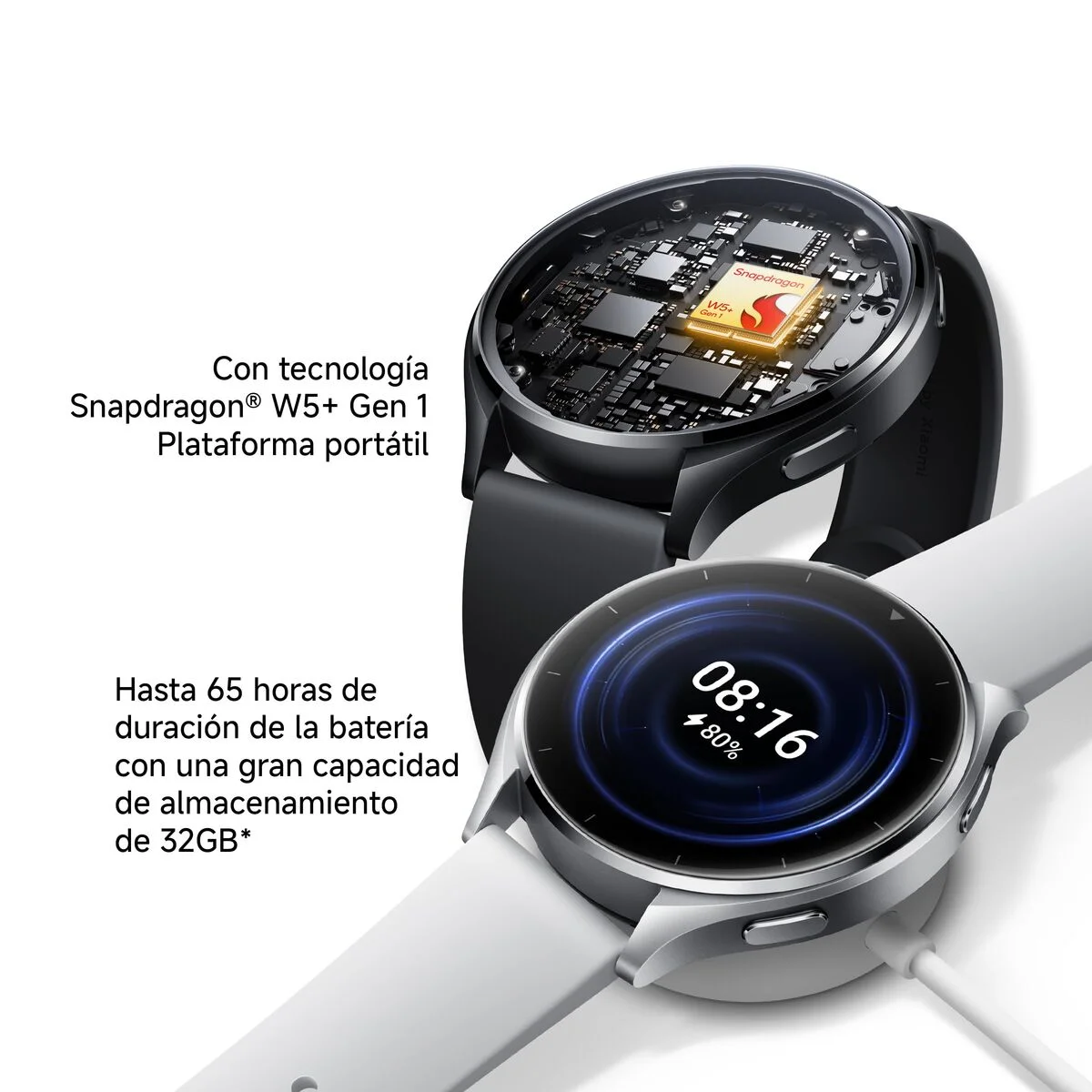 Smartwatch Xiaomi Watch 2 Negro Plateado 46 mm