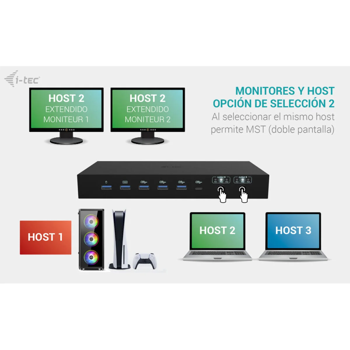 Hub USB i-Tec C31KVMDOCKPDPRO Negro