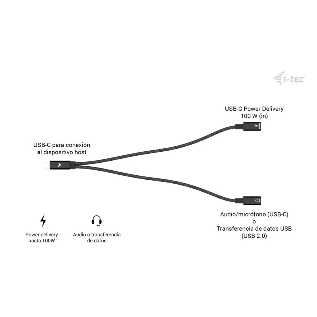 Cable USB i-Tec C31DUALSPLITTERCBLPD