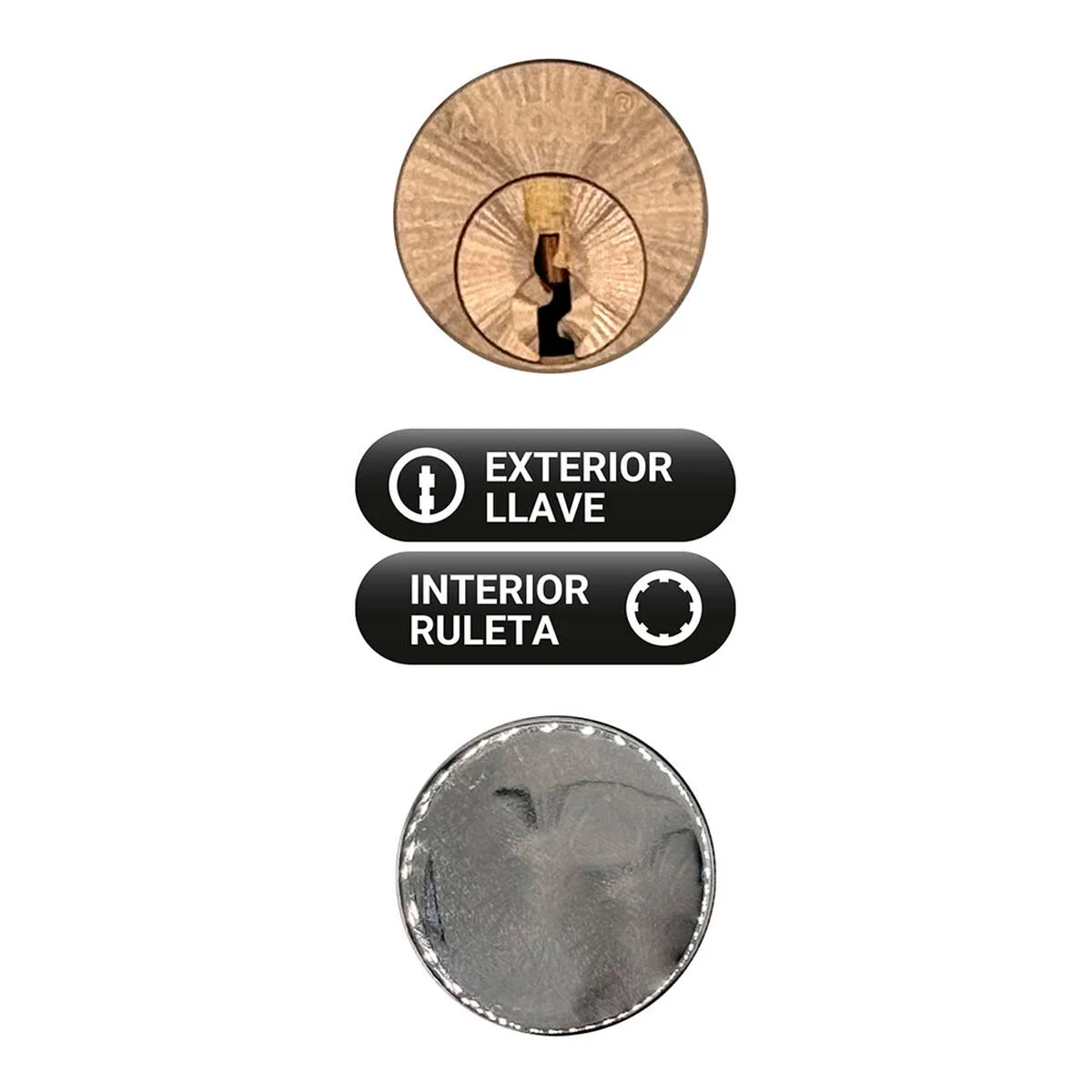 Cerradura de sobreponer Micel crr15 Acero izquierda-derecha Gris