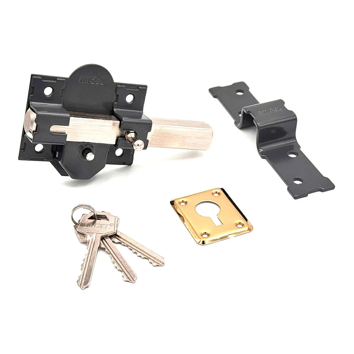 Cerrojo de seguridad Micel crr08 86b/50 Acero Gris 50 mm Sobreponer