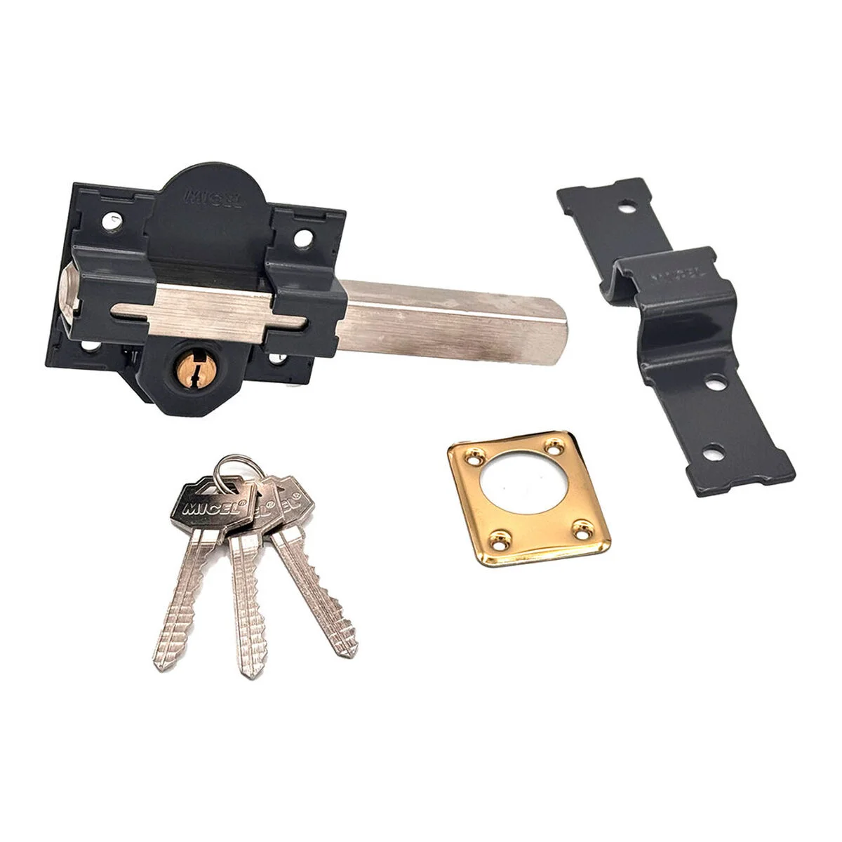 Cerrojo de seguridad Micel crr13 86l/50 mm Acero Gris 50 mm izquierda-derecha Sobreponer