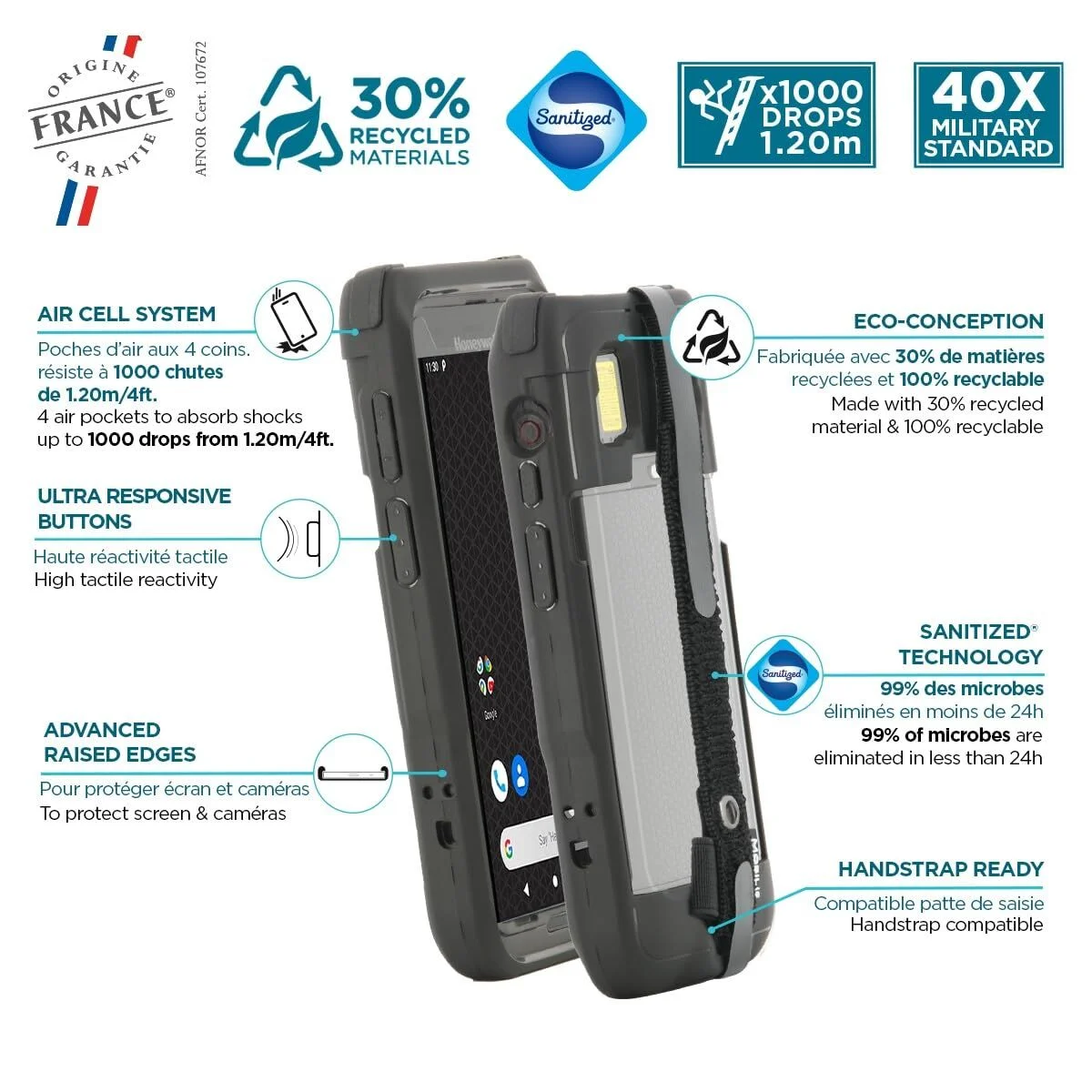 Funda para Móvil Mobilis PROTECH Negro