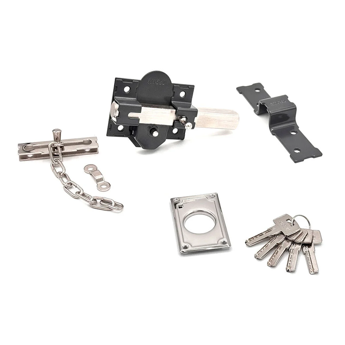 Cerrojo de seguridad Micel crr10 86b/50 Acero Gris 50 mm Sobreponer