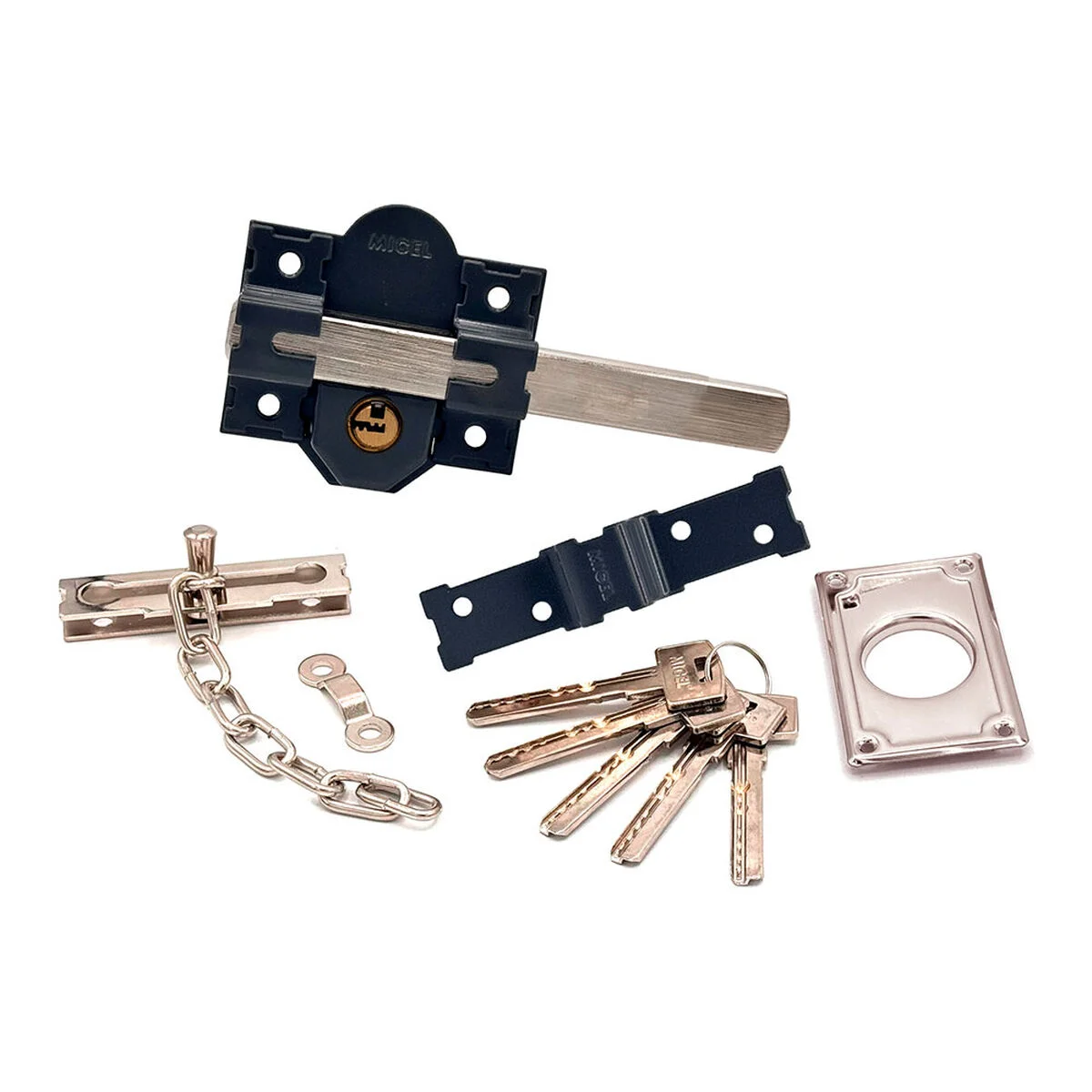 Cerrojo de seguridad Micel crr11 86l/50 mm Acero Gris 50 mm Sobreponer