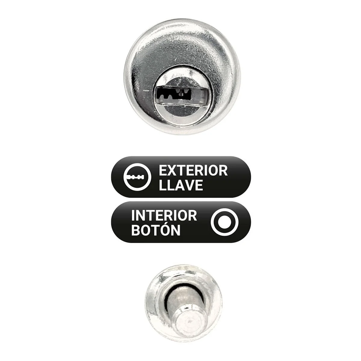 Cerrojo de seguridad Micel crr10 86b/50 Acero Níquel 50 mm Sobreponer