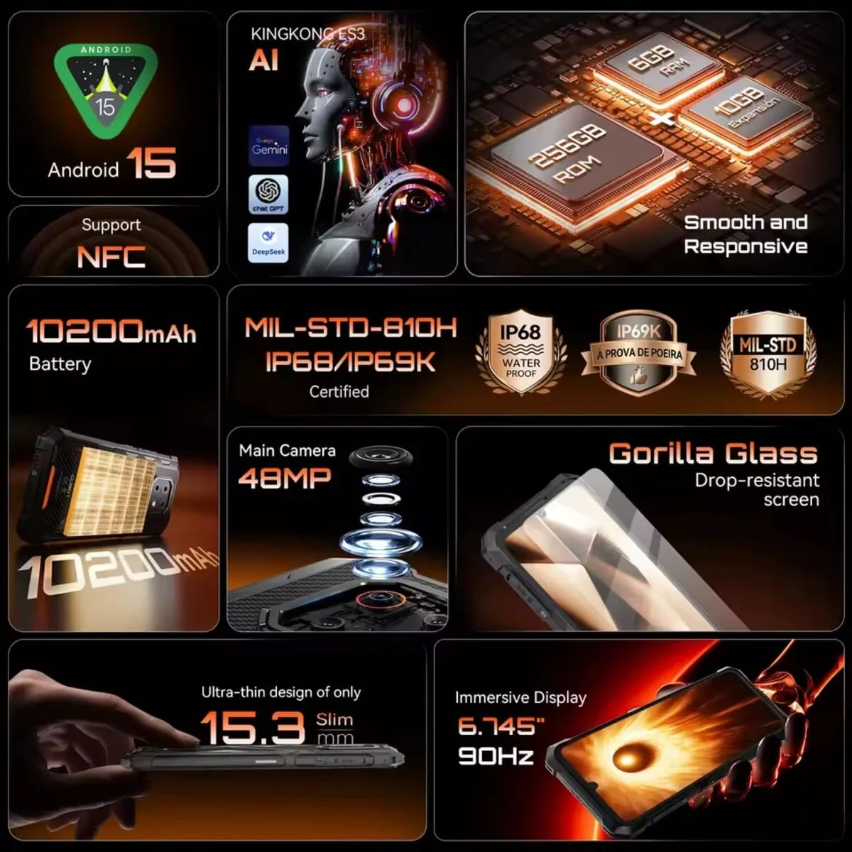 Smartphone Cubot CUBKKES3BLK 6 GB RAM 256 GB 6,75"