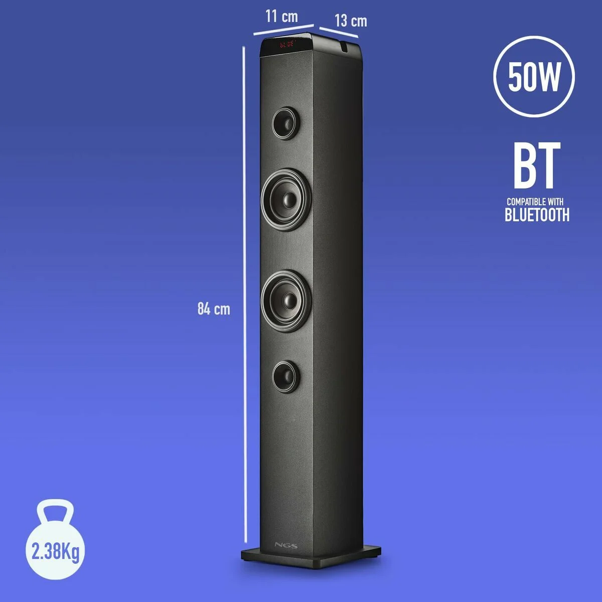 Torre de Sonido Bluetooth NGS SKY CHARM PRO Negro 50 W