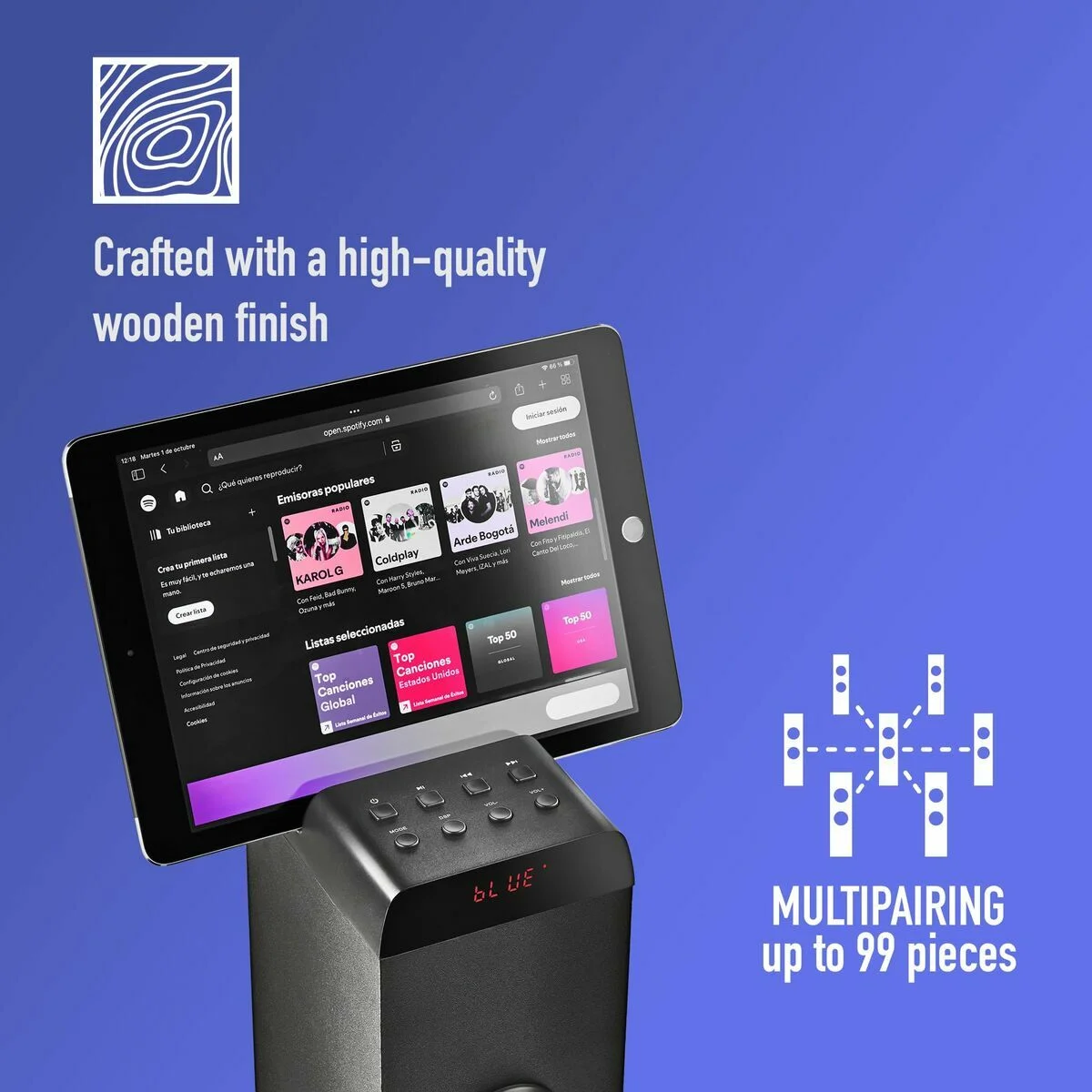 Torre de Sonido Bluetooth NGS SKY CHARM PRO Negro 50 W