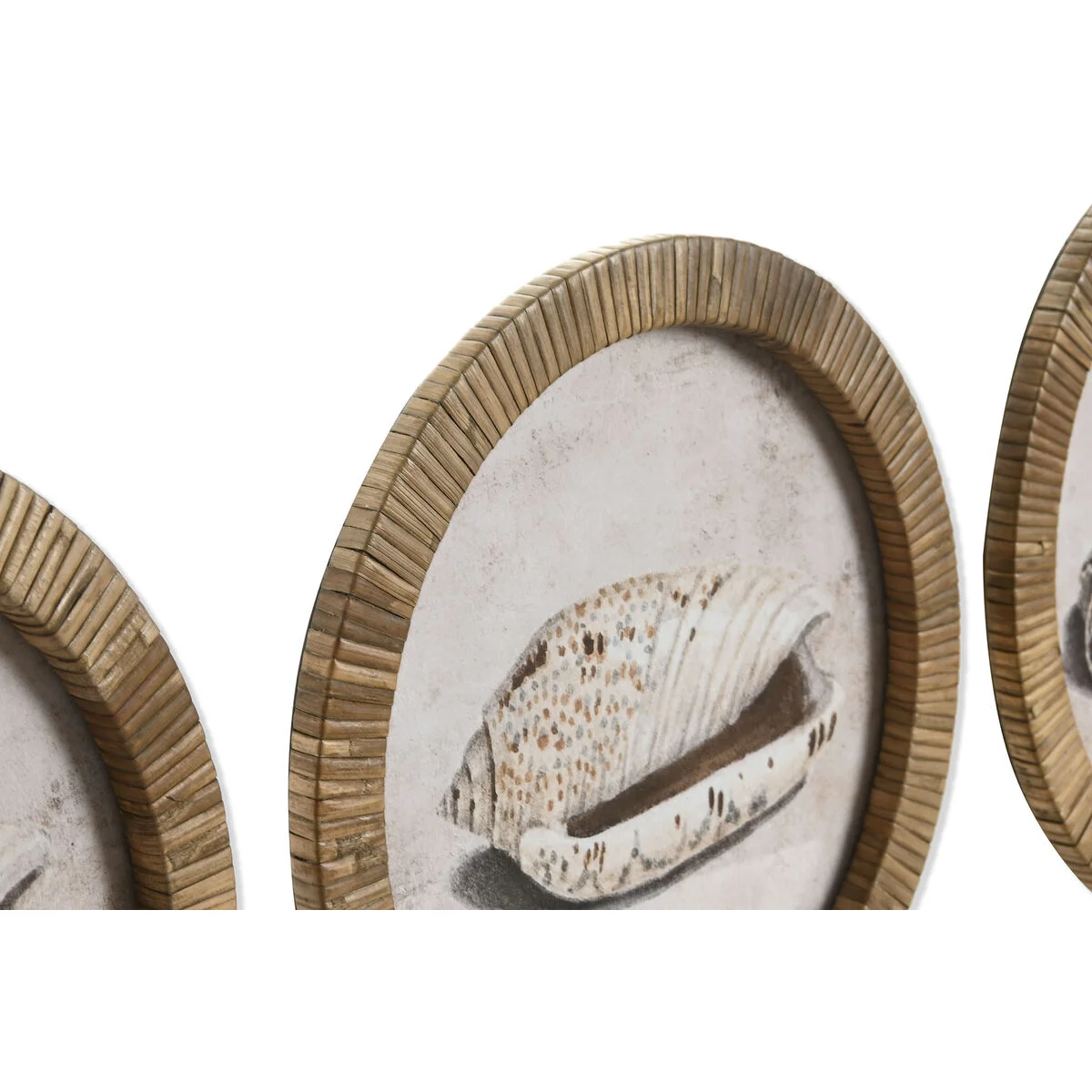 Cuadro Home ESPRIT Natural Mediterráneo Caracola 30 x 2 x 30 cm (9 Unidades)