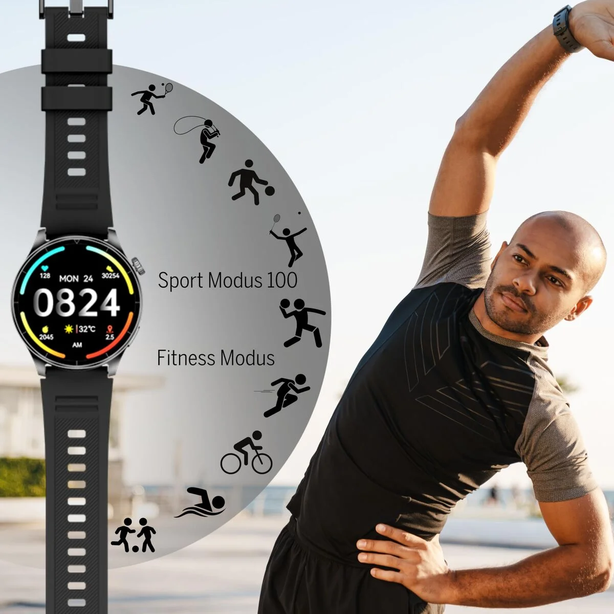 Smartwatch beafon WATCH 301 44 mm 1,45" Negro