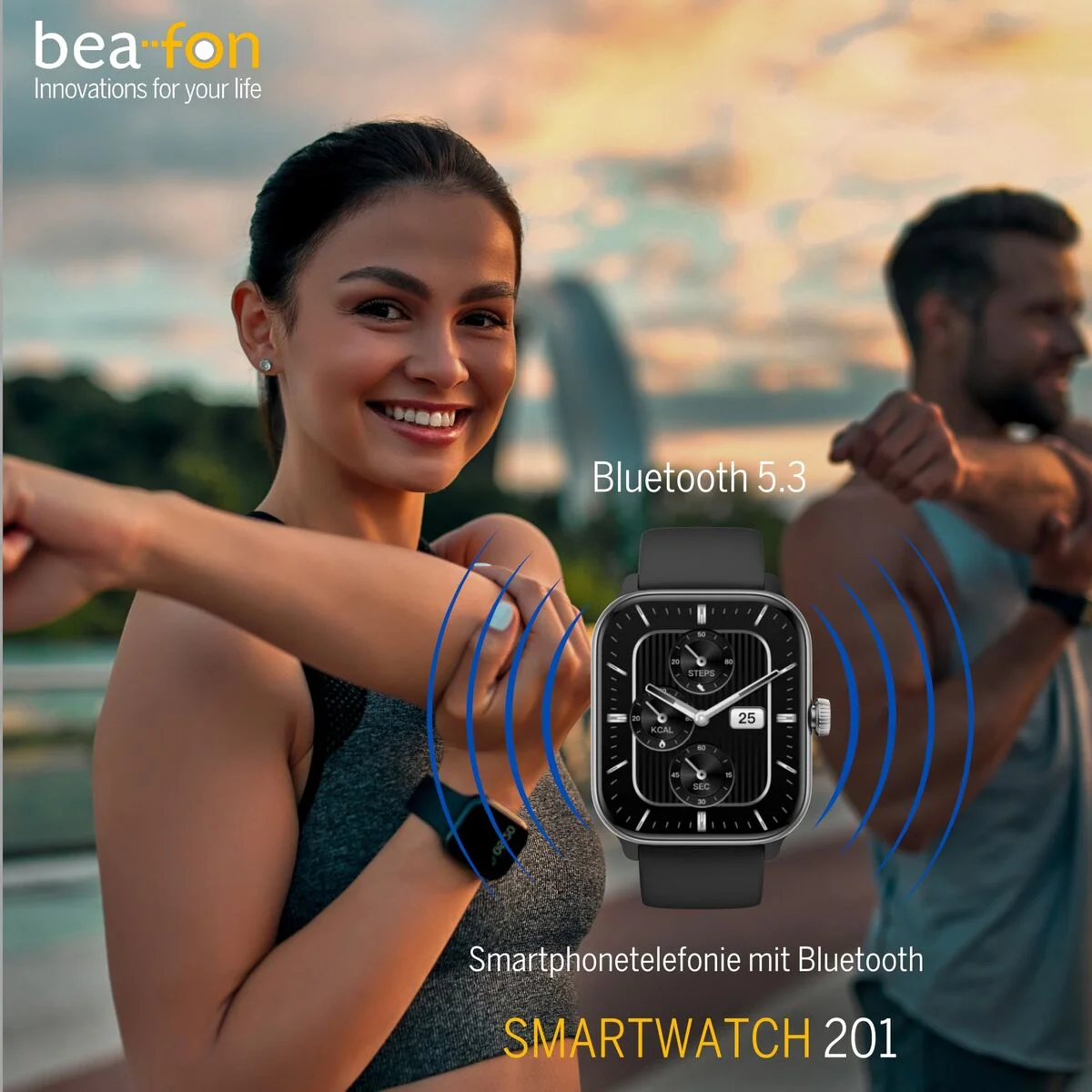 Smartwatch beafon WATCH 201 1,85" Negro Plateado