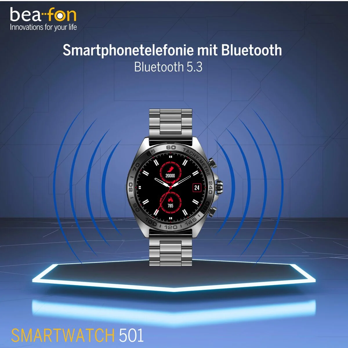 Smartwatch beafon WATCH 501 1,43" Acero Negro mate