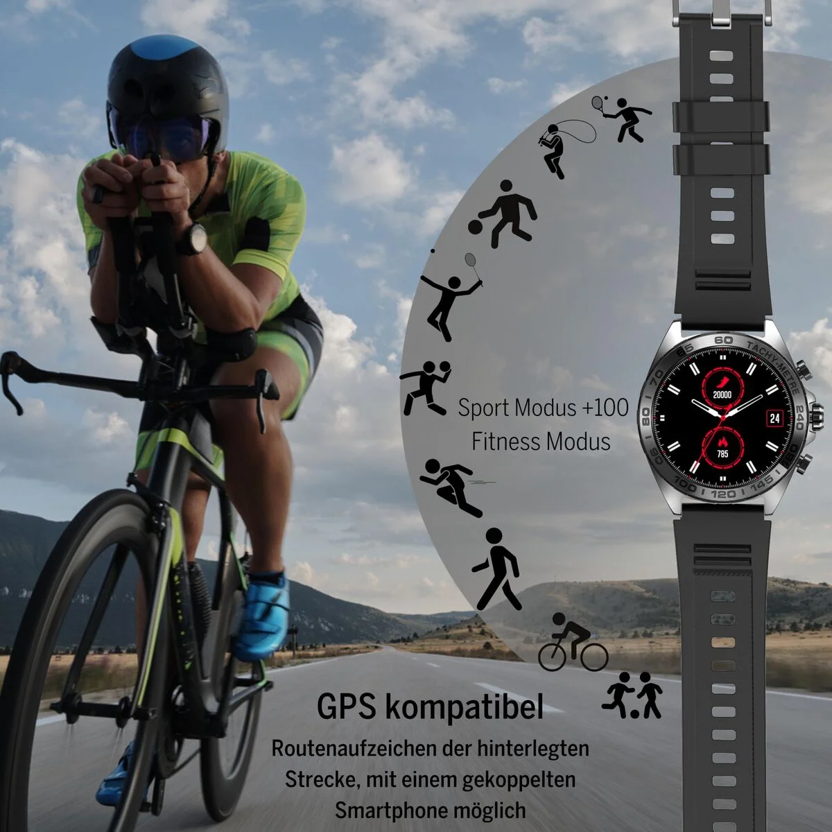 Smartwatch beafon WATCH 501 1,43" Acero Negro mate