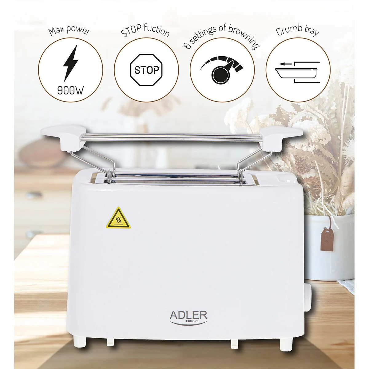 Tostadora Adler ad 3223 Blanco 900 W