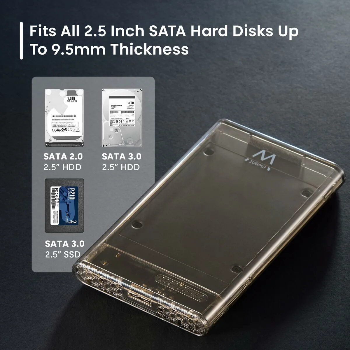 Disco Duro Externo Ewent EW7069 Transparente