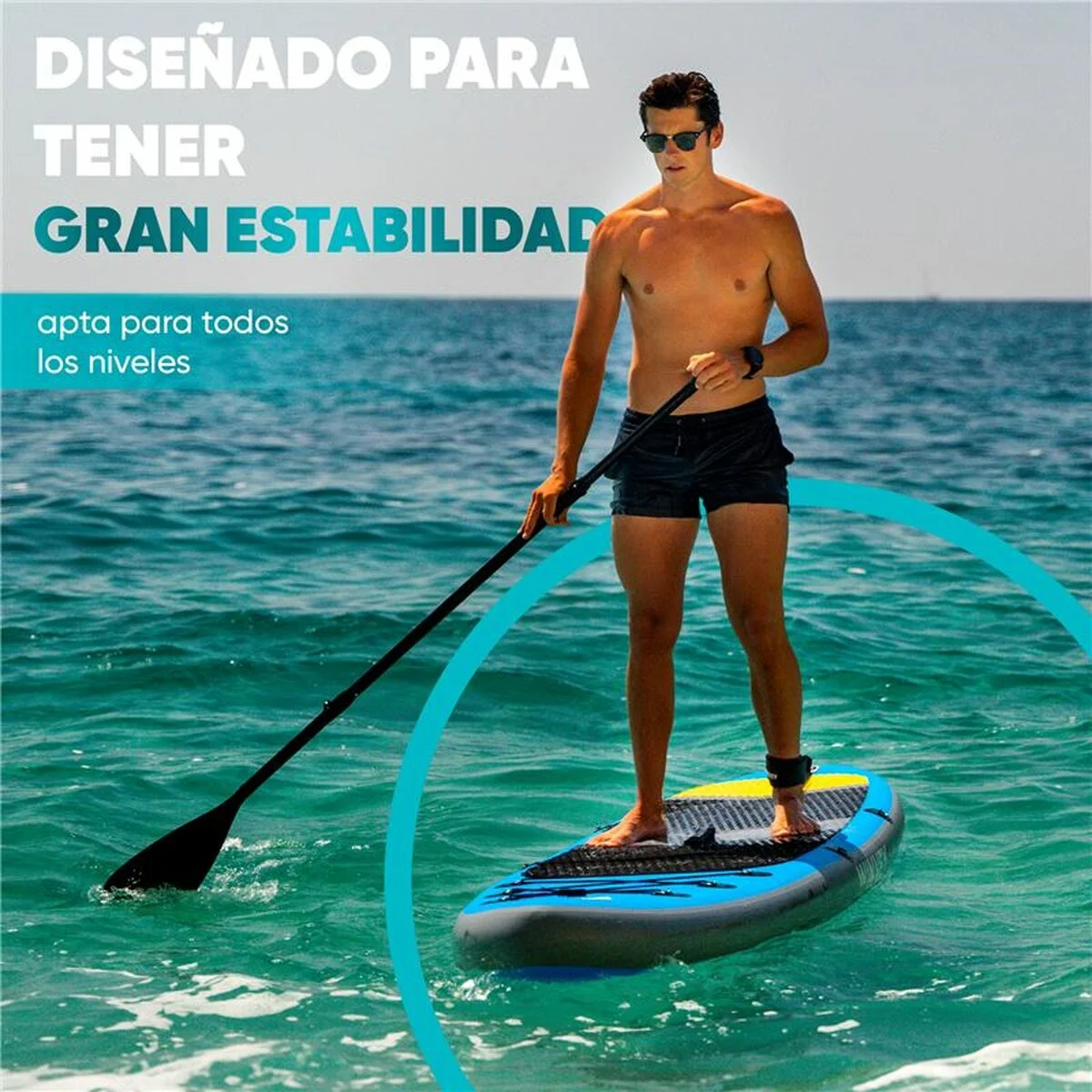 Tabla de Paddle Surf Hinchable con Accesorios Winvey SUP-B Azul