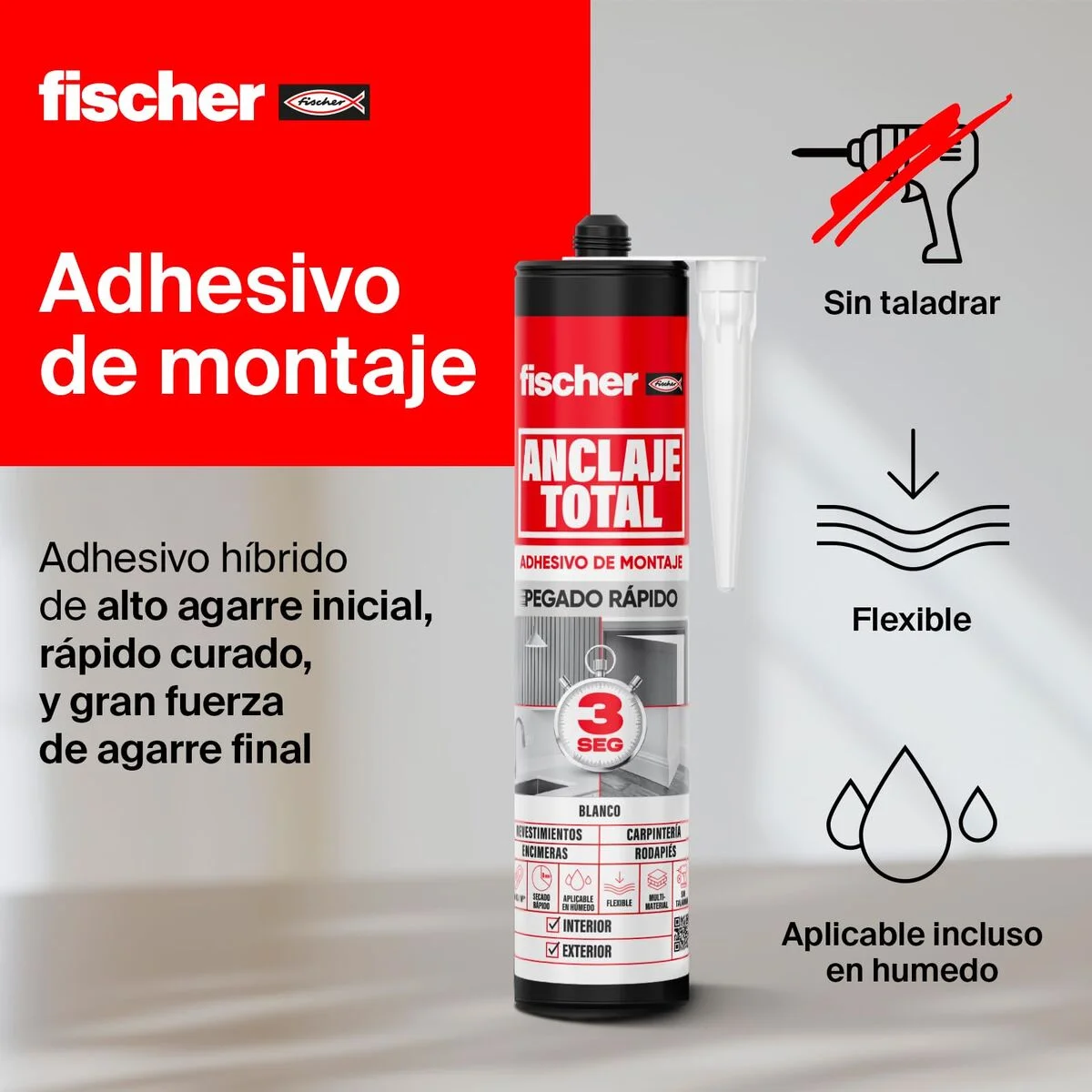 Adhesivo de montaje Fischer 290 ml