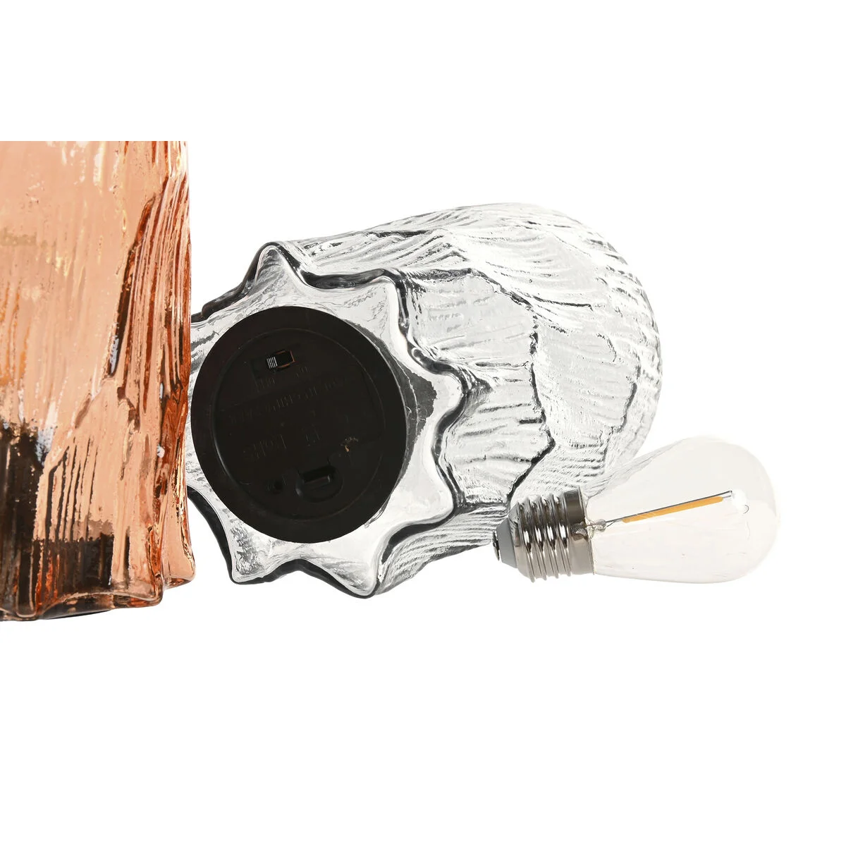 Decoración luminosa Home ESPRIT Cristal Urbano 10 x 10 x 16 cm (2 Unidades)