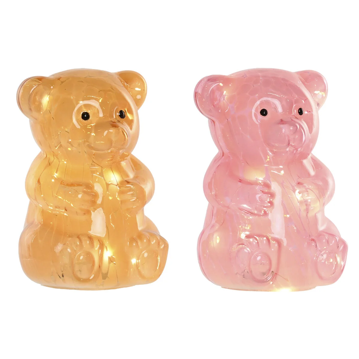 Decoración luminosa Home ESPRIT Cristal Urbano 13 x 14 x 20 cm (2 Unidades)