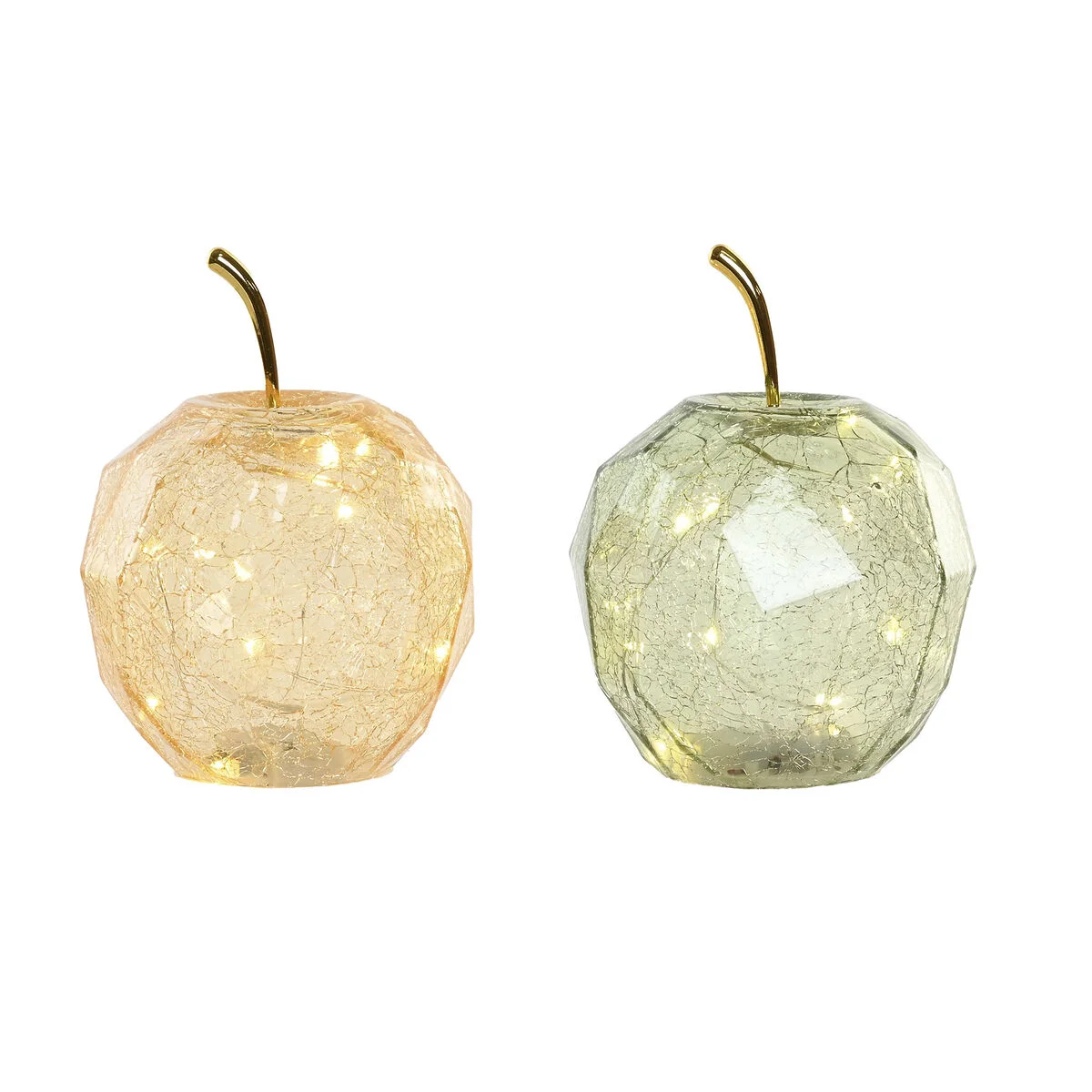 Decoración luminosa Home ESPRIT Cristal Shabby Chic 12 x 12 x 17 cm (2 Unidades)