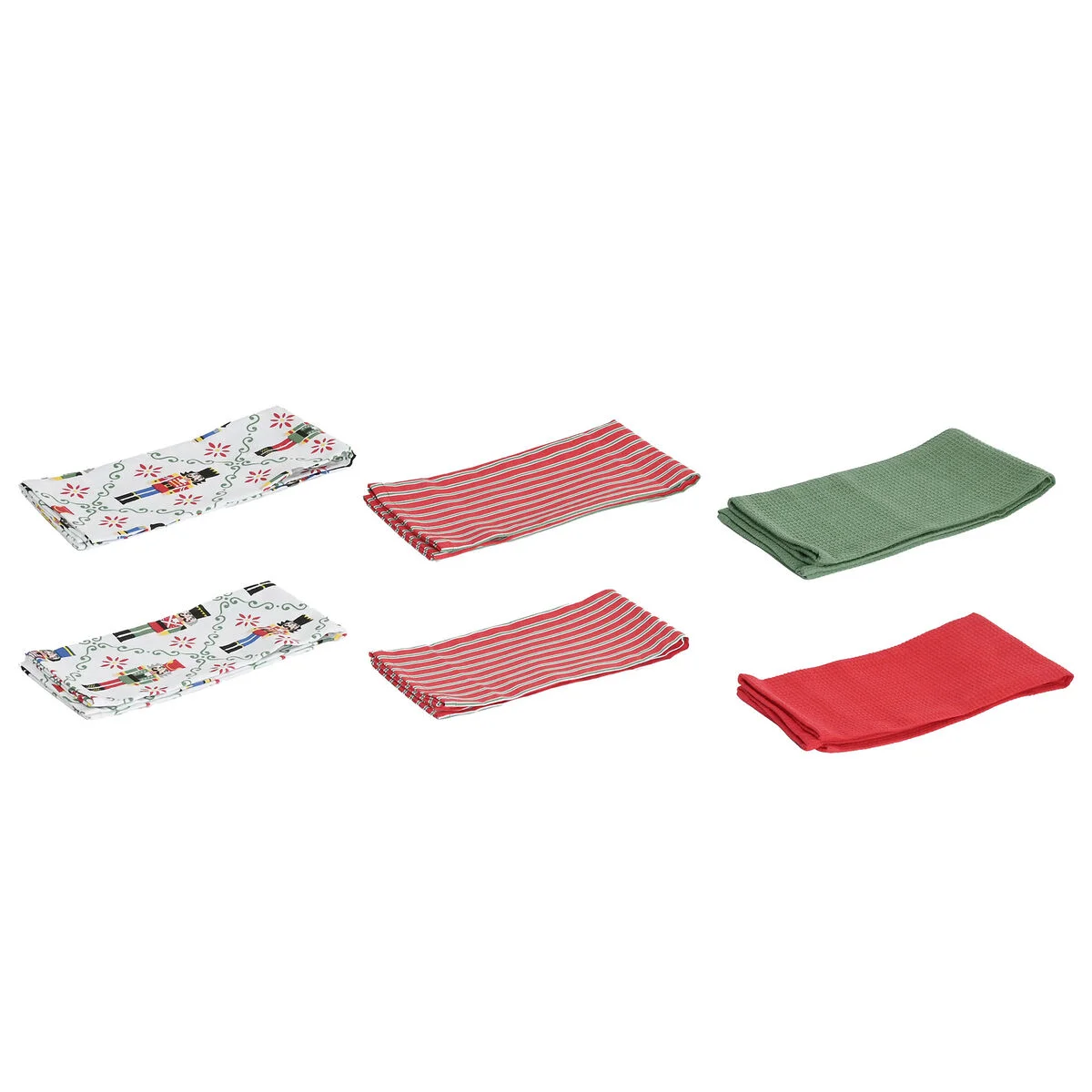 Paño de Cocina Home ESPRIT Rojo Verde Beige 60 X 0,2 X 40 CM