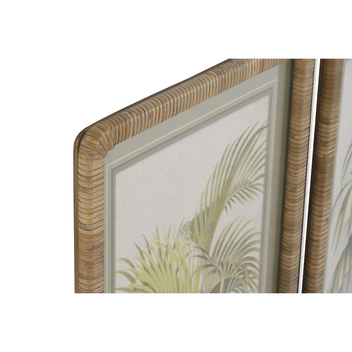 Cuadro Home ESPRIT Verde Natural Palmeras Tropical 40 X 2,5 X 60 CM (4 Unidades)