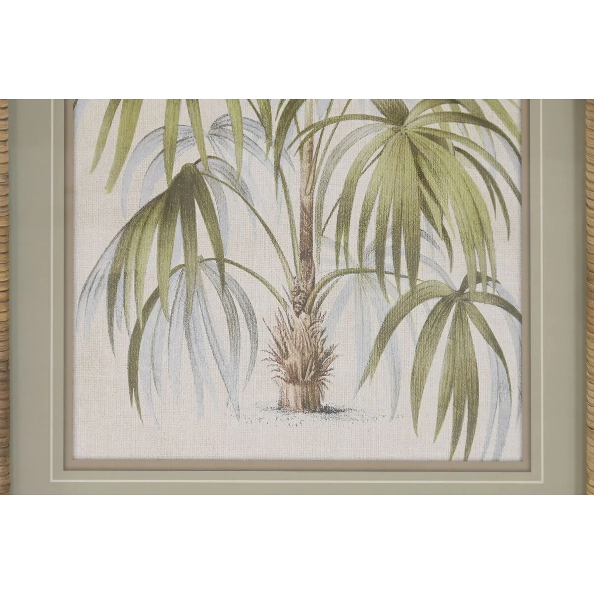 Cuadro Home ESPRIT Verde Natural Palmeras Tropical 40 X 2,5 X 60 CM (4 Unidades)