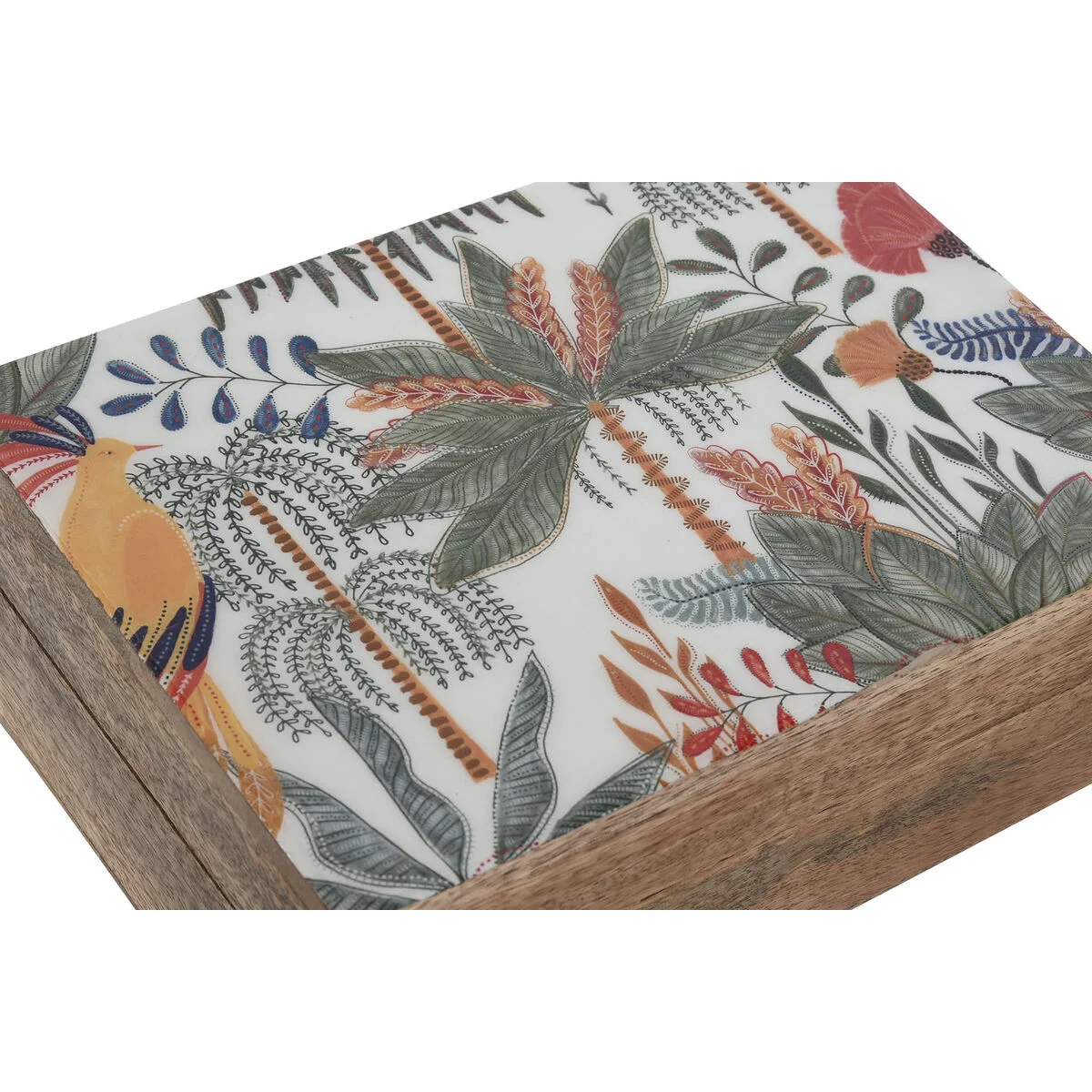 Caja-Joyero Home ESPRIT Verde Naranja Madera de mango 25,5 x 18 x 8,5 cm (2 Piezas)