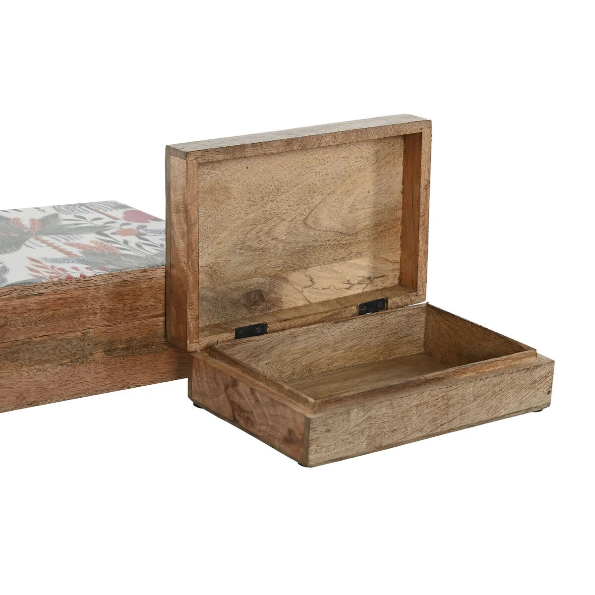 Caja-Joyero Home ESPRIT Verde Naranja Madera de mango 25,5 x 18 x 8,5 cm (2 Piezas)