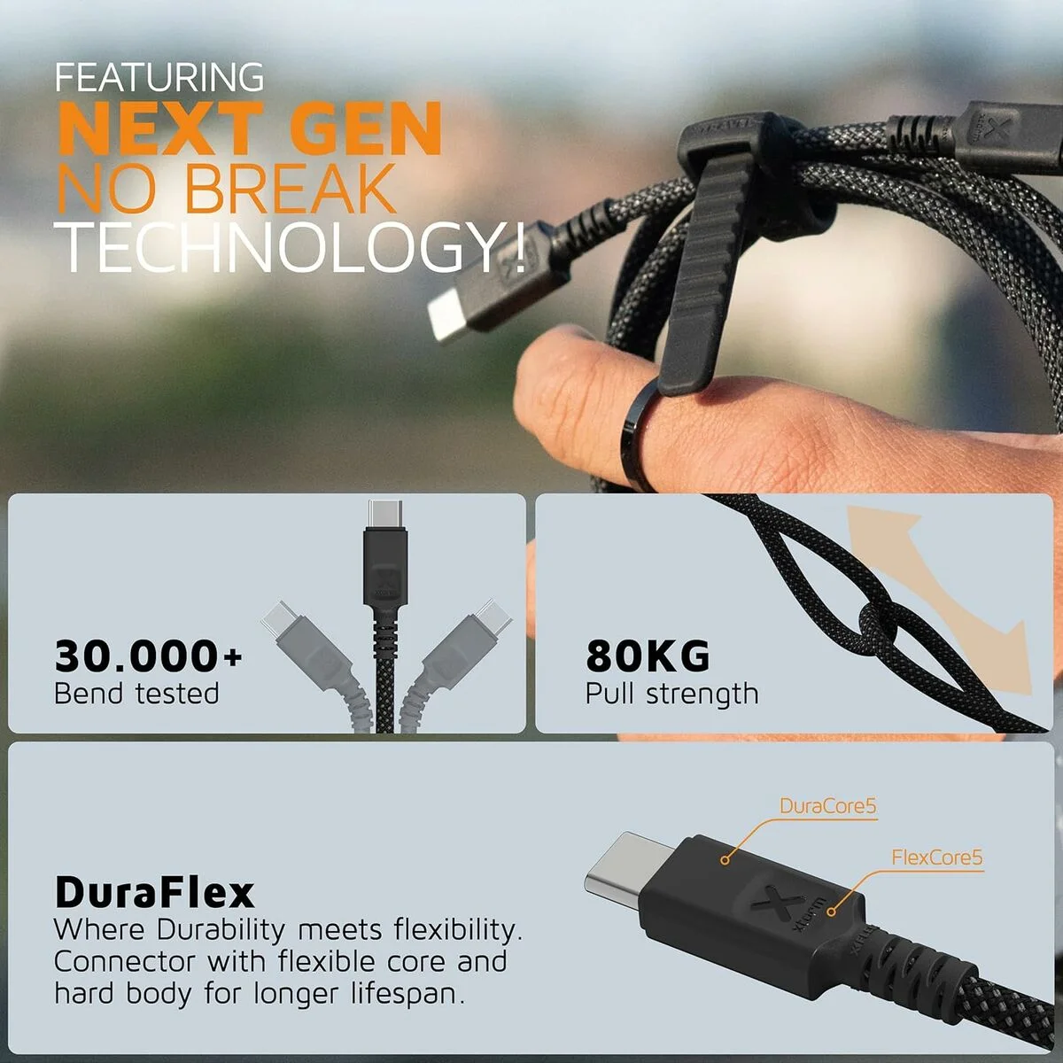 Cable USB Xtorm CX3051 Negro 1,5 m