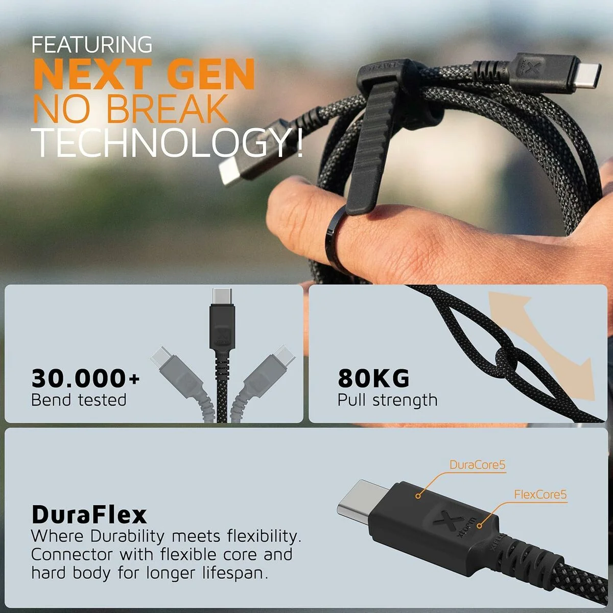 Cable USB Xtorm CX3091 Negro 1,5 m