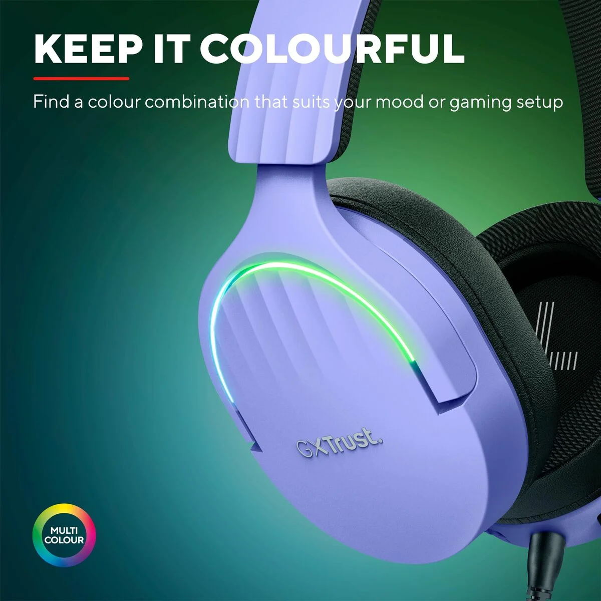 Auriculares con Micrófono Gaming Trust GXT 490 Negro Púrpura