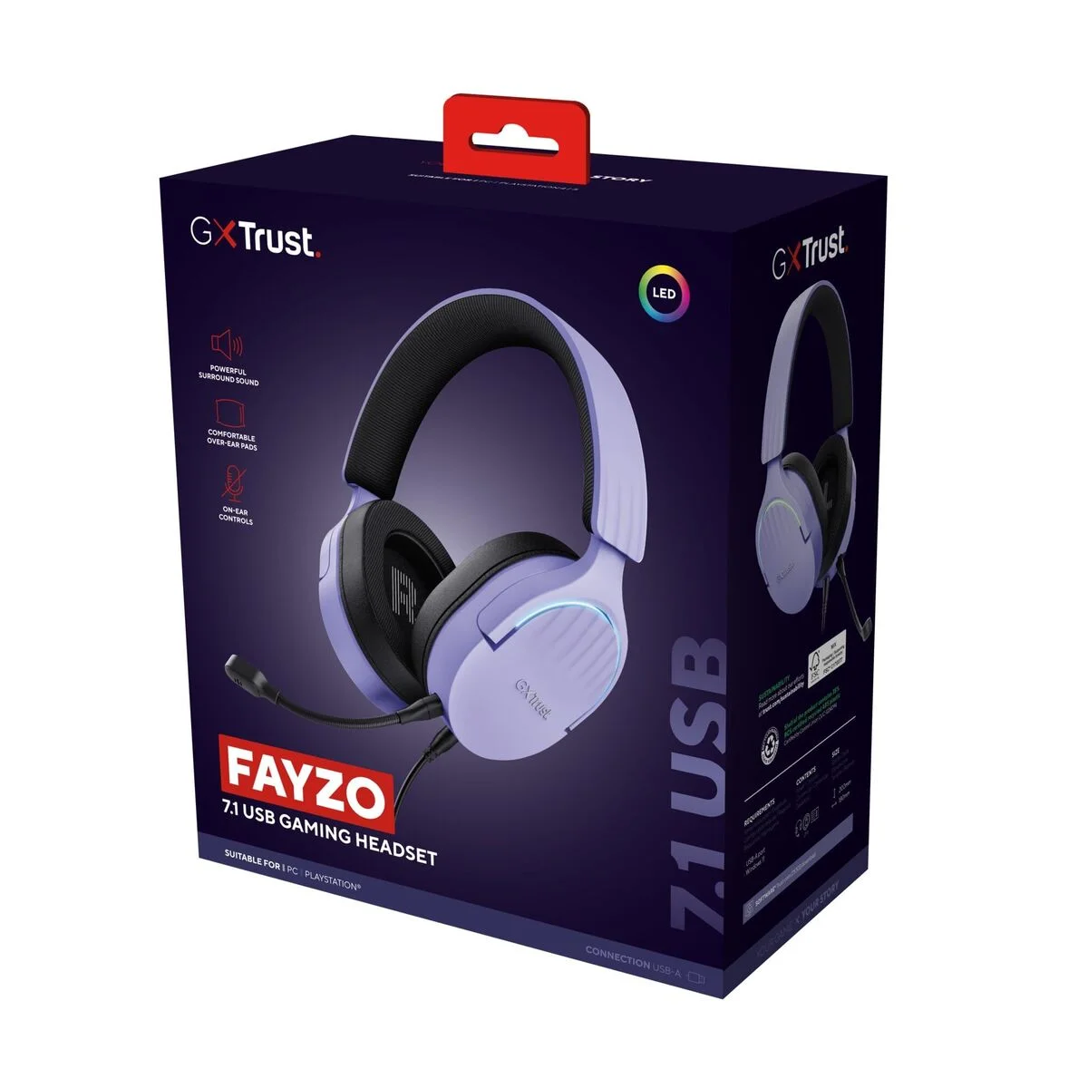 Auriculares con Micrófono Gaming Trust GXT 490 Negro Púrpura