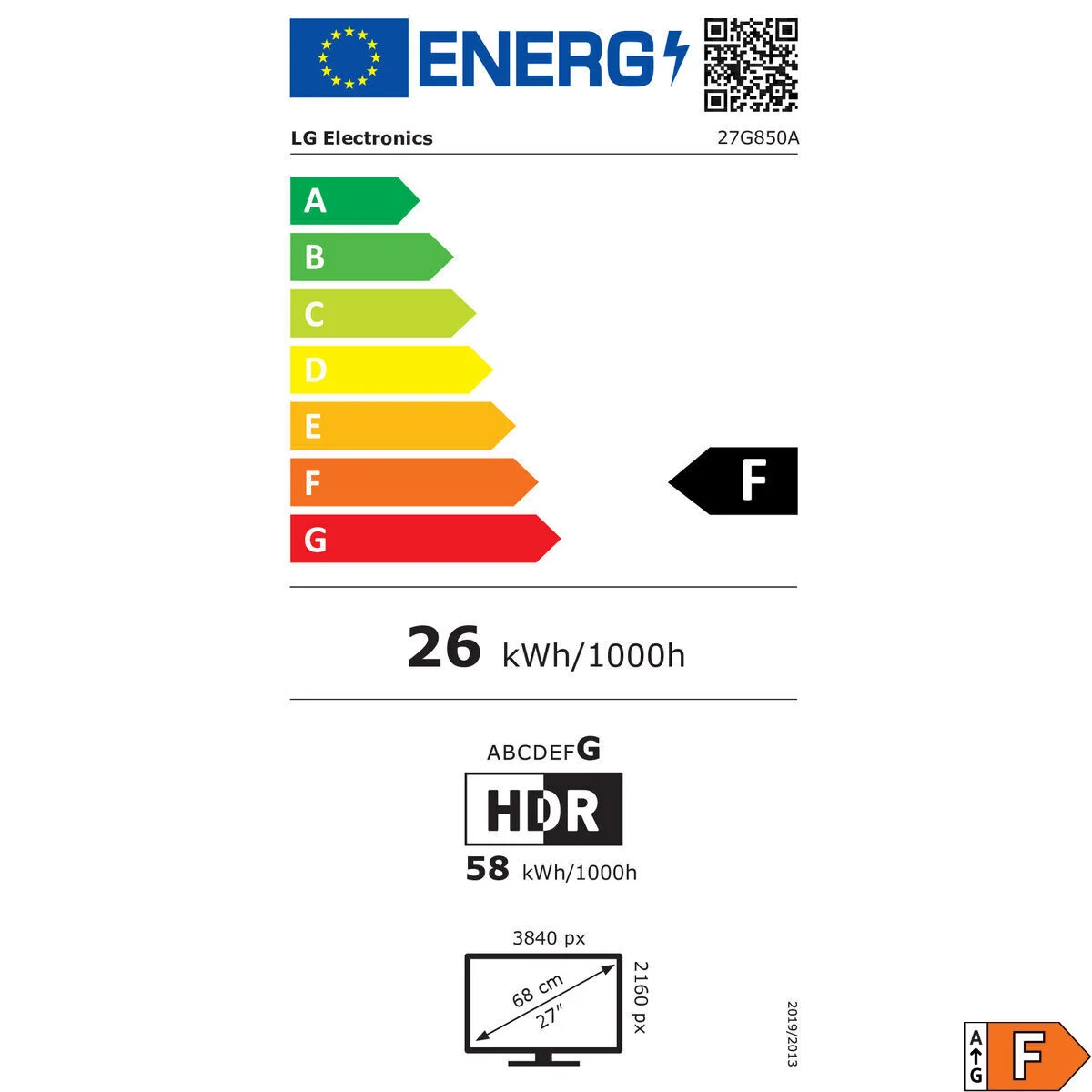 Monitor Gaming LG 27G850A-B 4K Ultra HD 27"