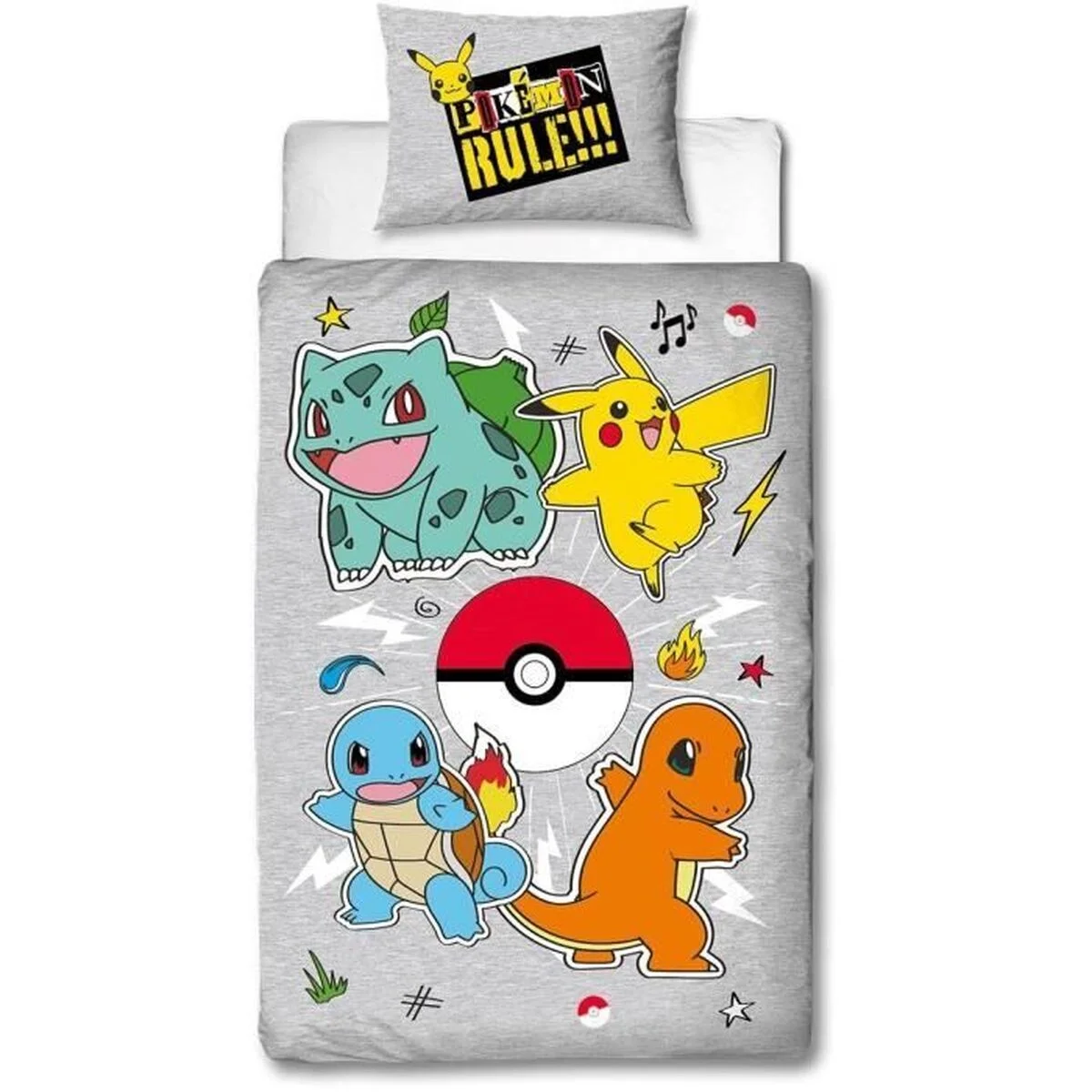 Juego de funda nórdica Pokémon Gris Cama de 140 2 Piezas
