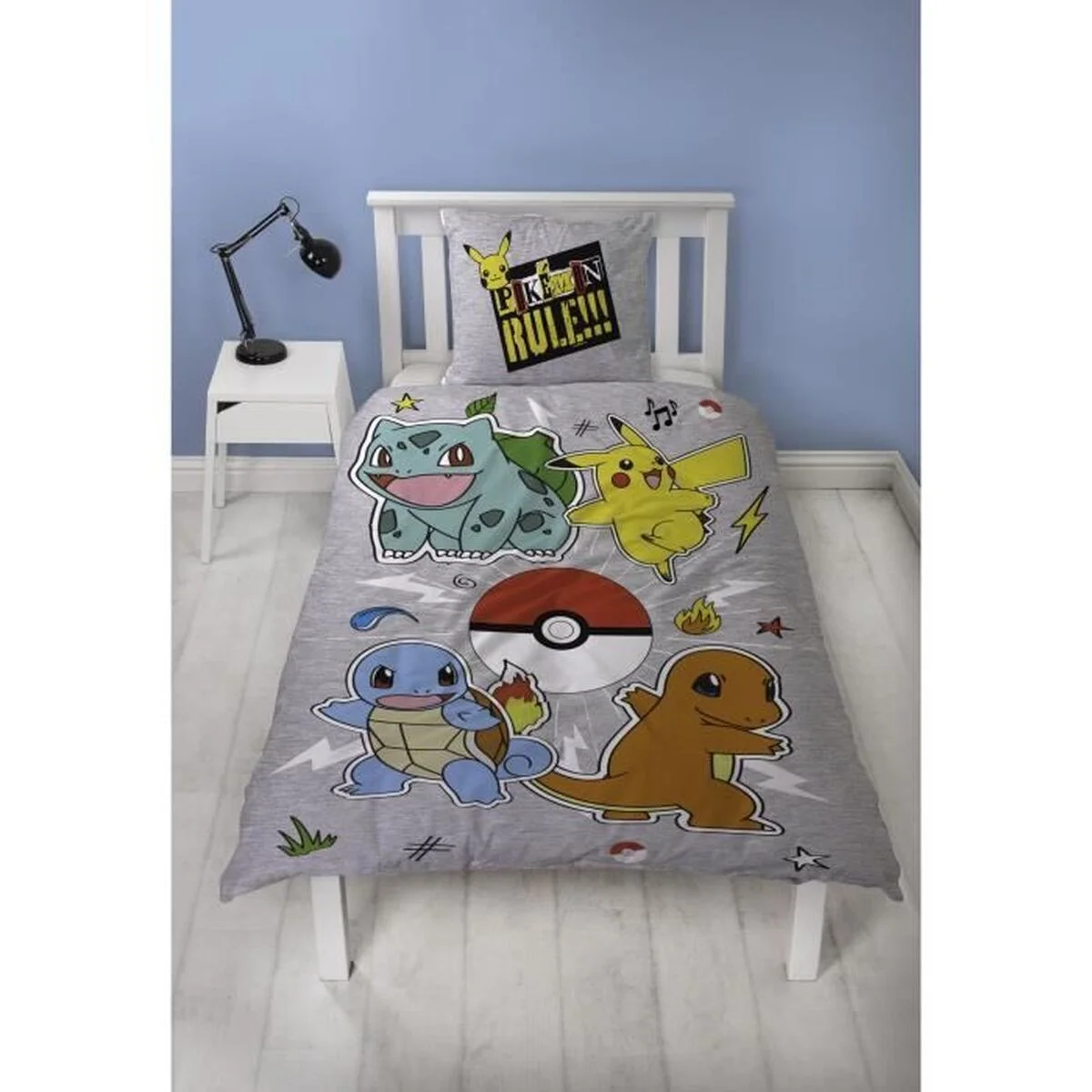 Juego de funda nórdica Pokémon Gris Cama de 140 2 Piezas