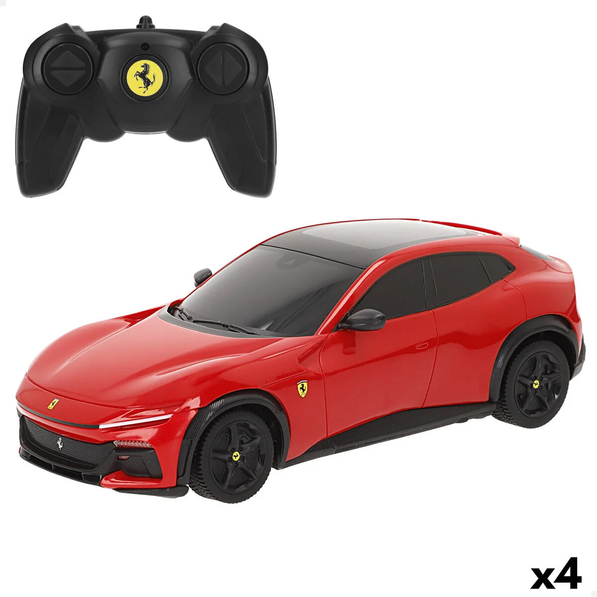 Coche Radio Control Ferrari PUROSANGUE 1:24 20 x 6 x 9 cm (4 Unidades)