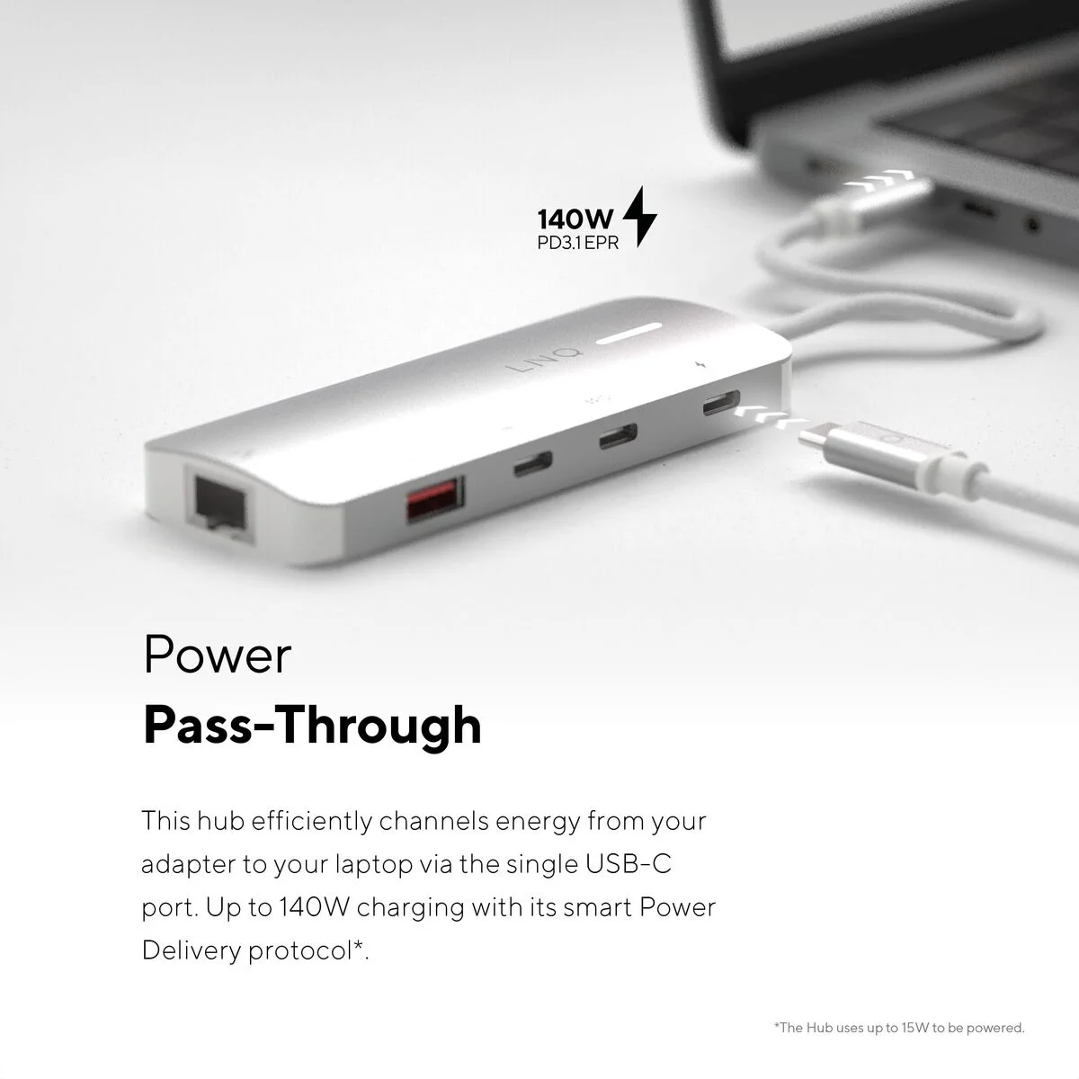 Hub USB Linq Byelements LQ49081PS Blanco Gris