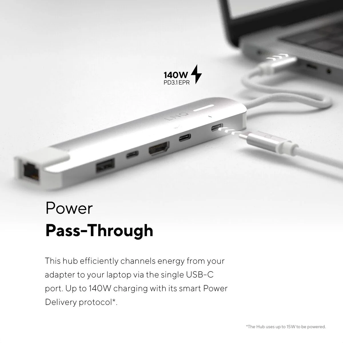 Hub USB Linq Byelements LQ49061 Blanco Gris