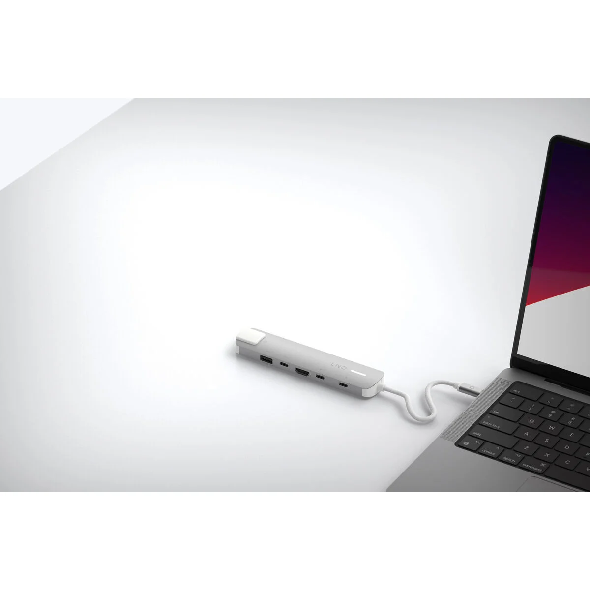 Hub USB Linq Byelements LQ49061 Blanco Gris