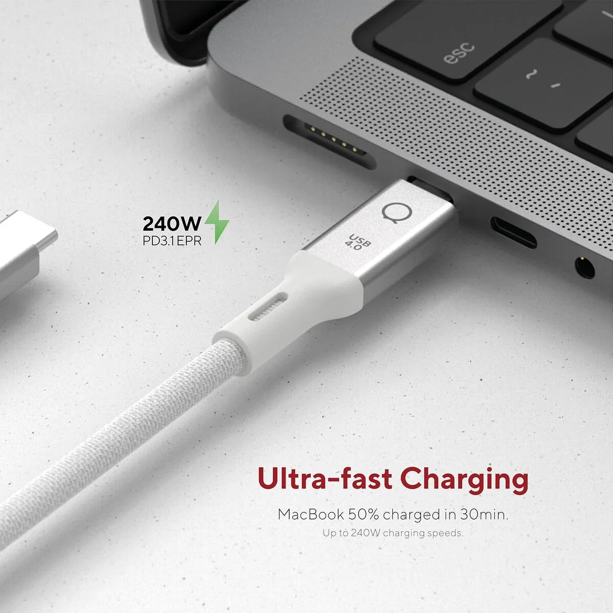 Cable USB Linq Byelements LQCU4030 Blanco