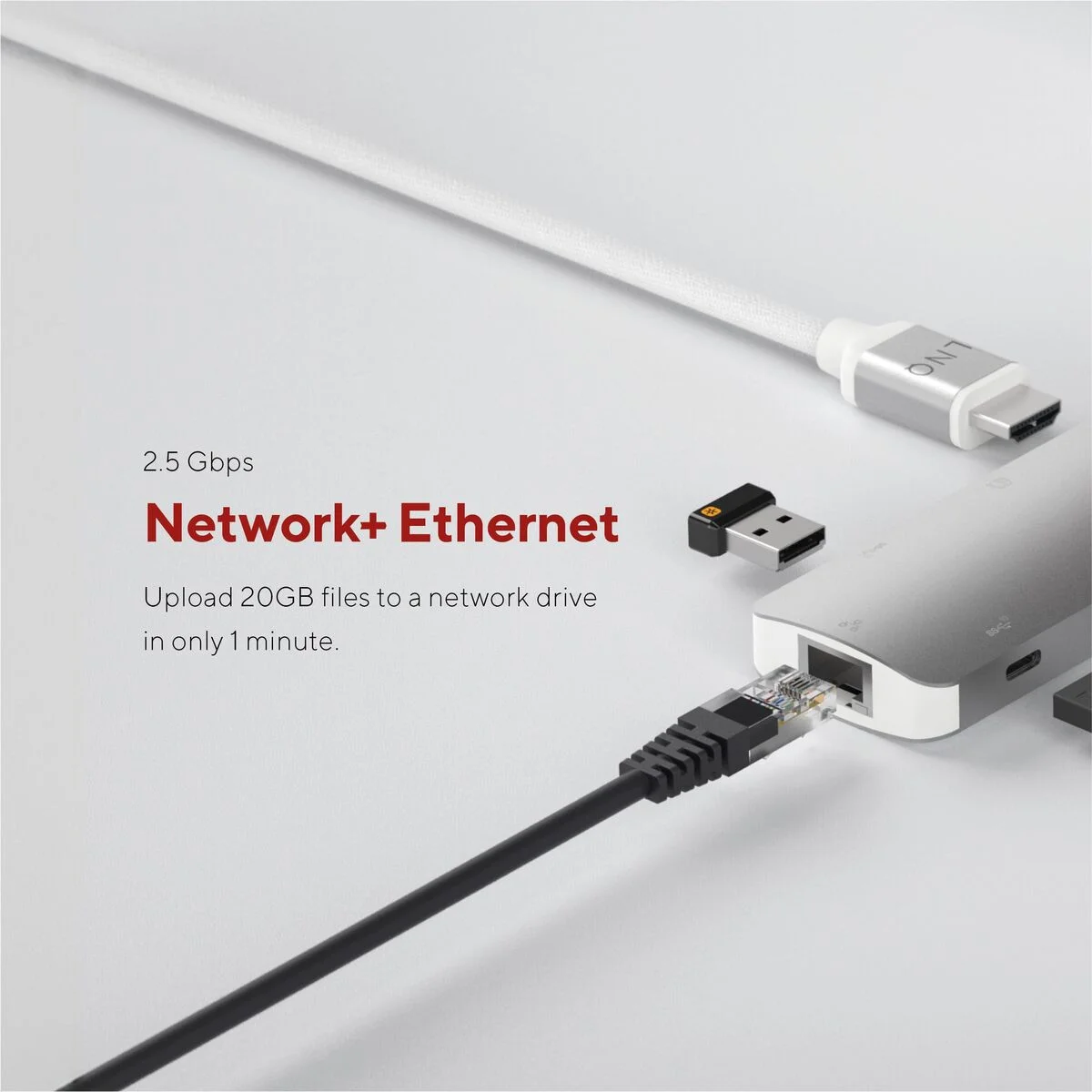 Hub USB Linq Byelements LQ49081 Blanco Gris