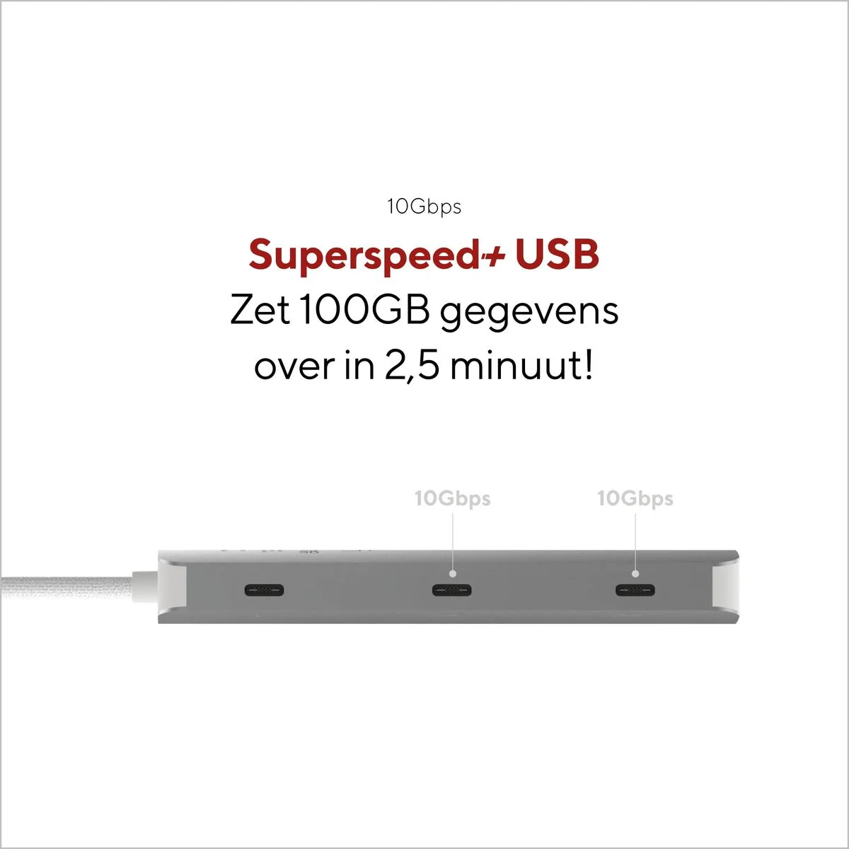 Hub USB Linq Byelements LQ49081 Blanco Gris