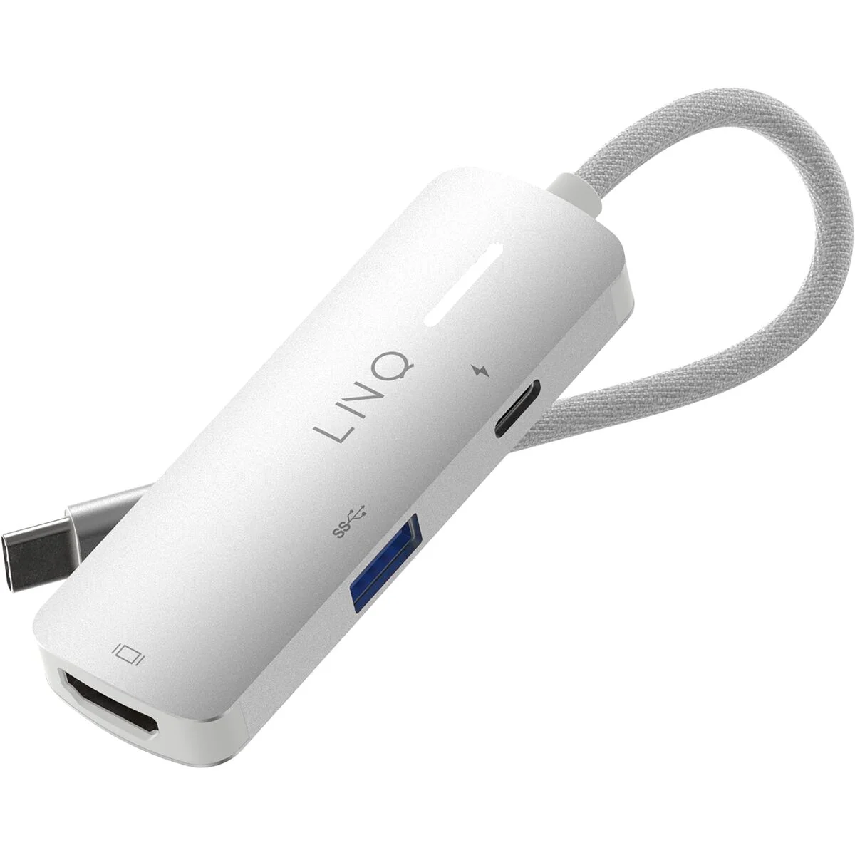 Hub USB Linq Byelements LQ49031 Blanco Gris