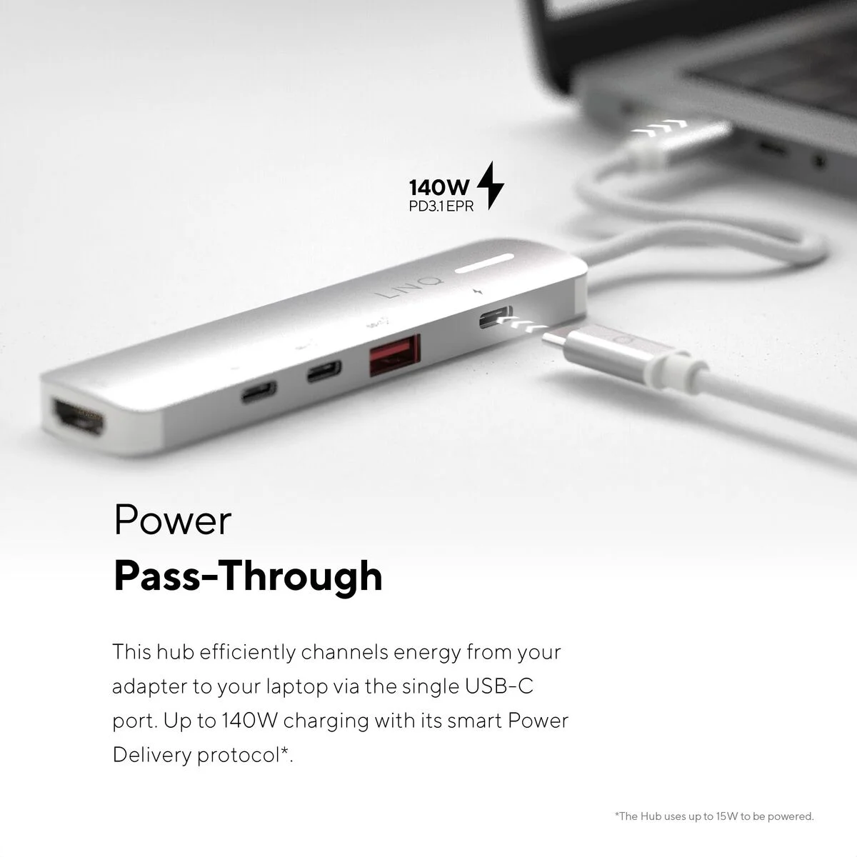 Hub USB Linq Byelements LQ49051 Blanco Gris