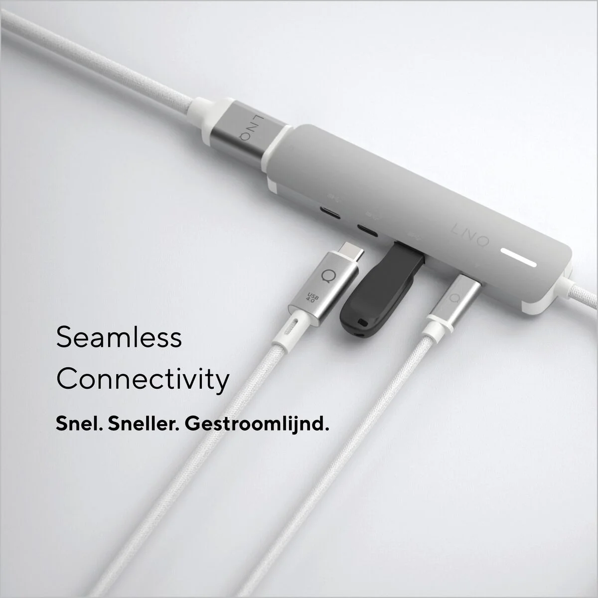 Hub USB Linq Byelements LQ49051 Blanco Gris