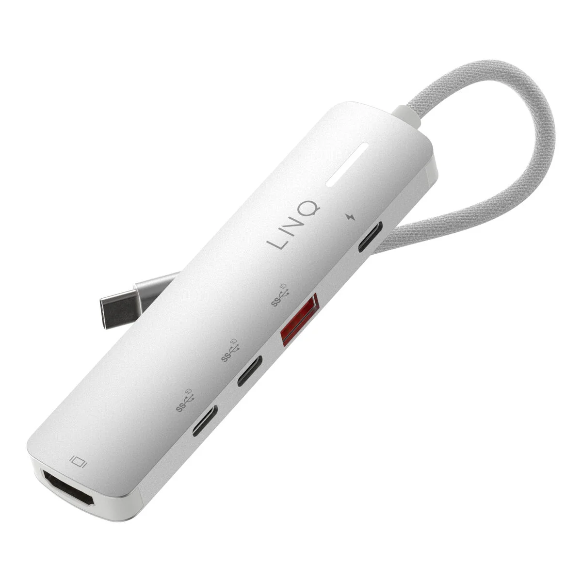 Hub USB Linq Byelements LQ49051 Blanco Gris