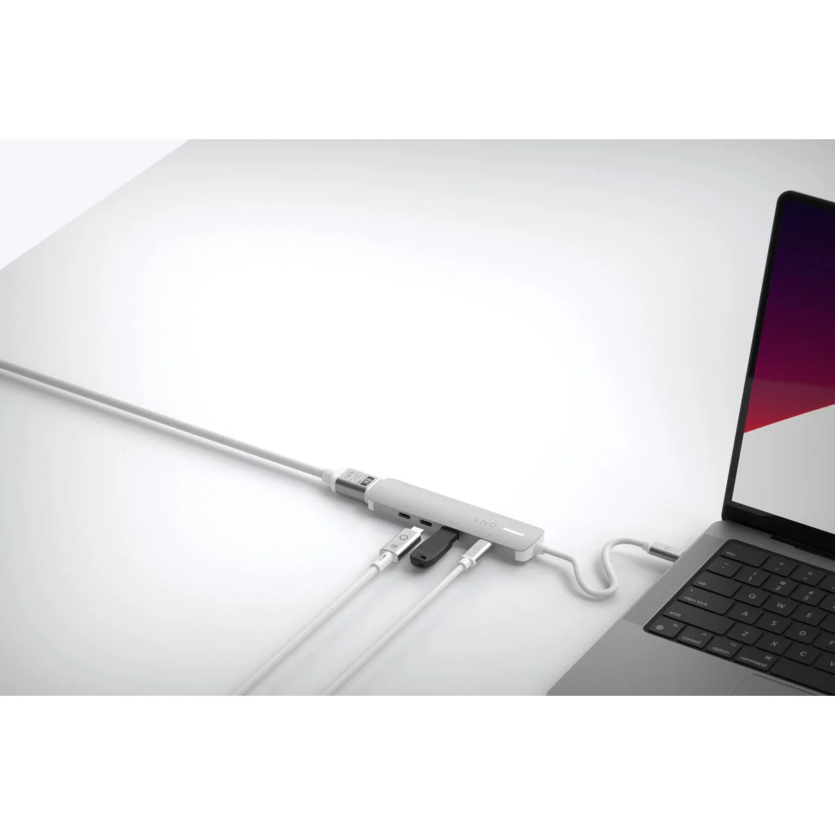 Hub USB Linq Byelements LQ49051 Blanco Gris